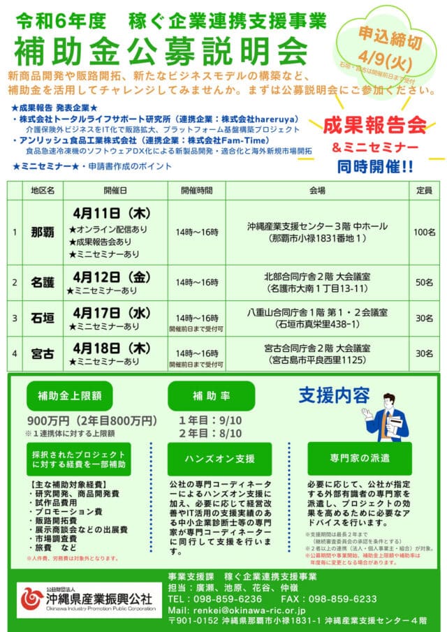 令和6年度 補助金公募説明会（稼ぐ企業連携支援事業）